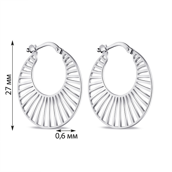 Сережки зі срібла без каменів (арт. 7502/9366) – зображення 2