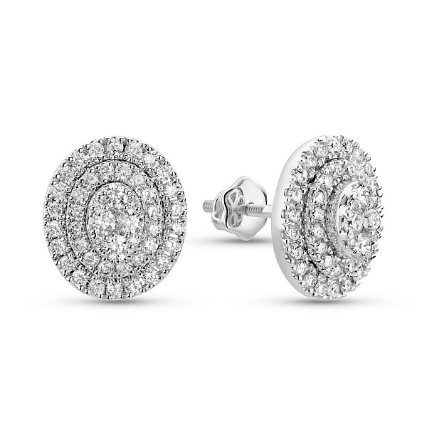 Сережки з білого золота з діамантами (арт. С341614070б) – зображення 1