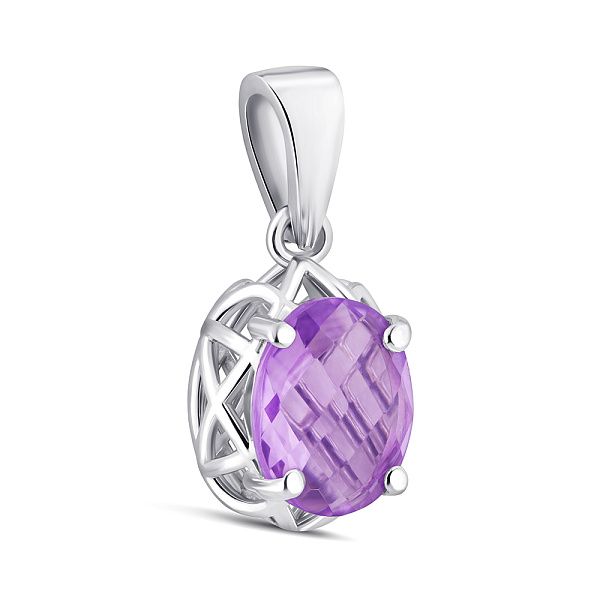 Серебряный кулон с аметистом (арт. 7503/2179115А) – изображение 1