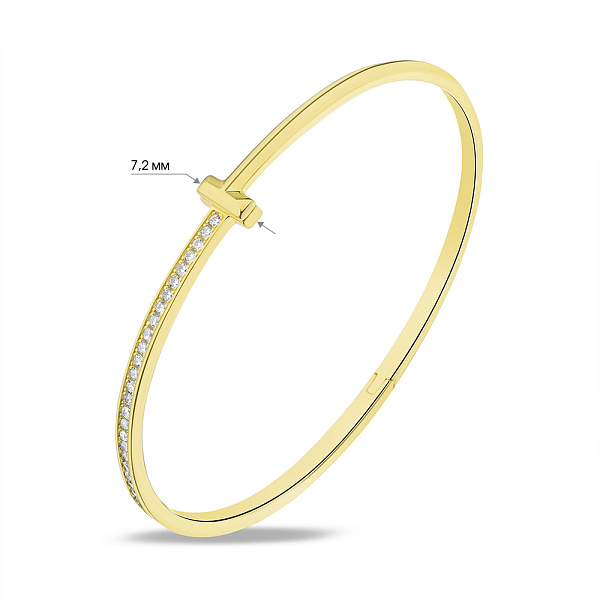Браслет из серебра Trendy Style с фианитами и желтым родированием (арт. 7509/3719ж) – изображение 2