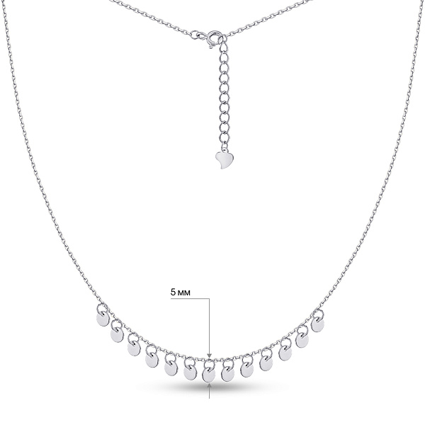 Серебряное колье Монета без камней (арт. 7507/2233) – изображение 3