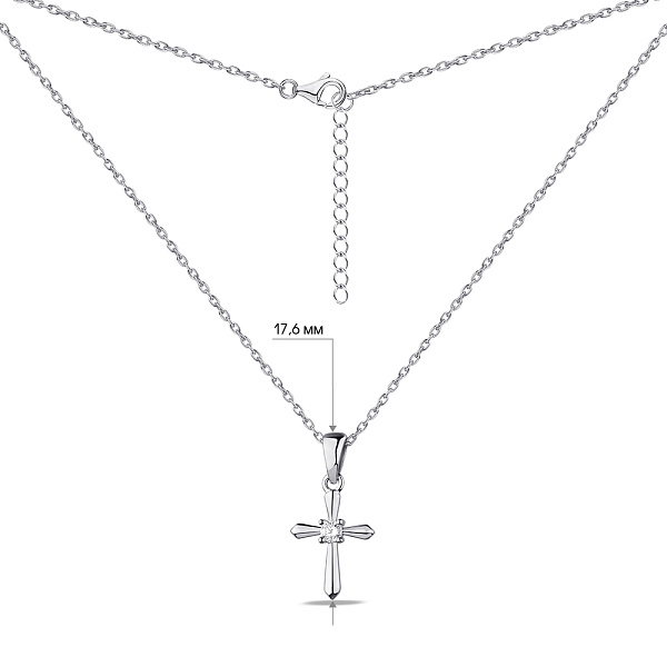 Колье из серебра с фианитом (арт. 7507/1794) – изображение 3