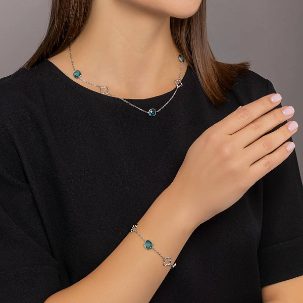 Колье из белого золота с кварцем (арт. 351221бПкс) – изображение 4