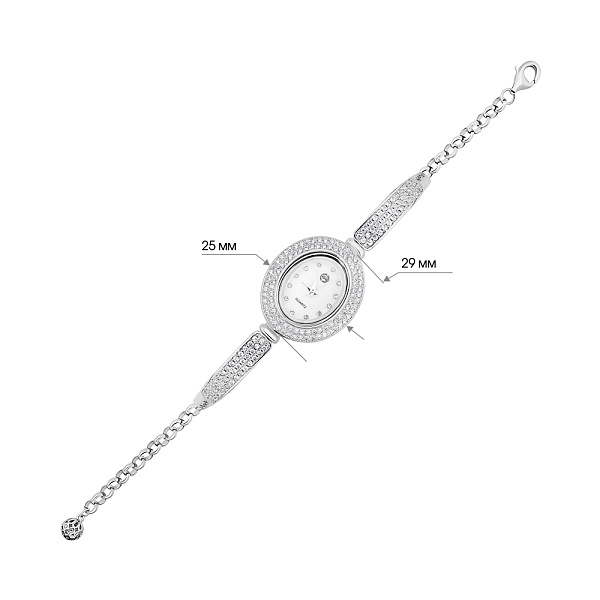 Серебряные часы с фианитами (арт. 7526/305) – изображение 2