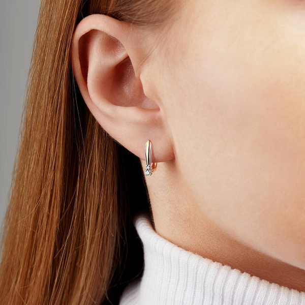 Золотые серьги с бриллиантами (арт. С011041010) – изображение 3