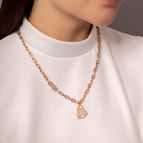 Золотое колье Сердце  (арт. 353028) – изображение 3