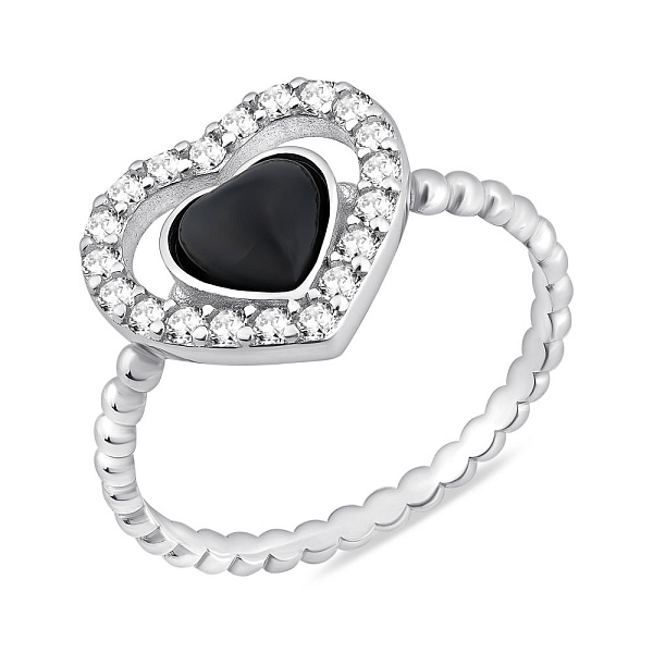 Серебряное кольцо с ониксом (арт. 7501/2328о) – изображение 1