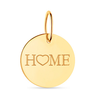 Фото Подвес "Home" из желтого золота (арт. 441199ж)