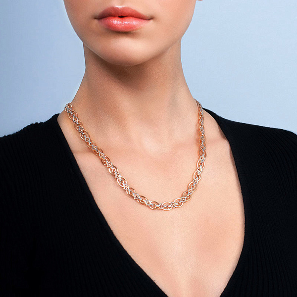 Колье из красного и белого золота (арт. 350111кб) – изображение 3