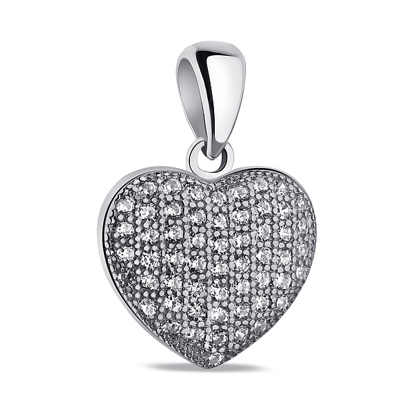 Серебряный подвес Сердце с фианитами (арт. 7503/4127) – изображение 1