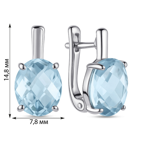 Серьги из серебра с топазом (арт. 7502/2049432Пг) – изображение 2