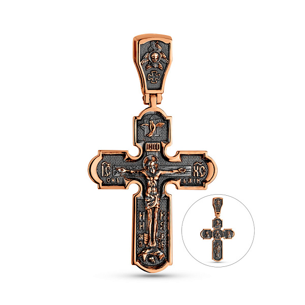 Крестик из красного золота с чернением (арт. 501744ч) – изображение 1