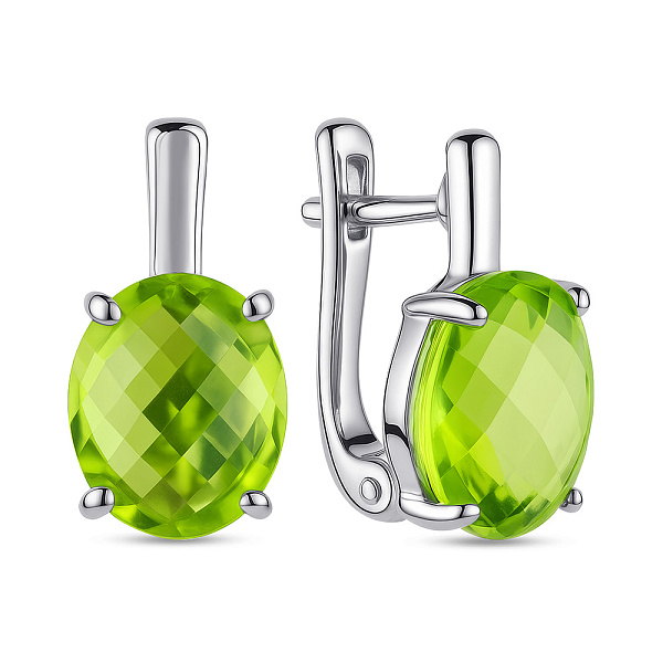 Серебряные серьги с хризолитом (арт. 7502/2157465Хрз) – изображение 1