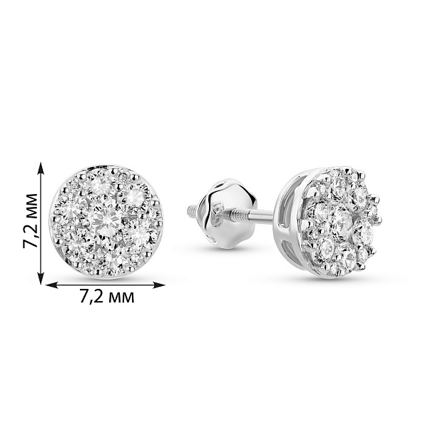 Серьги из белого золота с бриллиантами (арт. С341624080б) – изображение 2