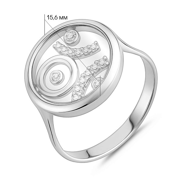 Массивное золотое кольцо с фианитами (арт. 152960б) – изображение 2