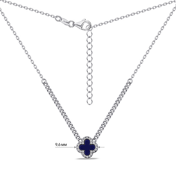 Серебряное колье с ониксом и фианитами (арт. 7507/2108/10ос) – изображение 3