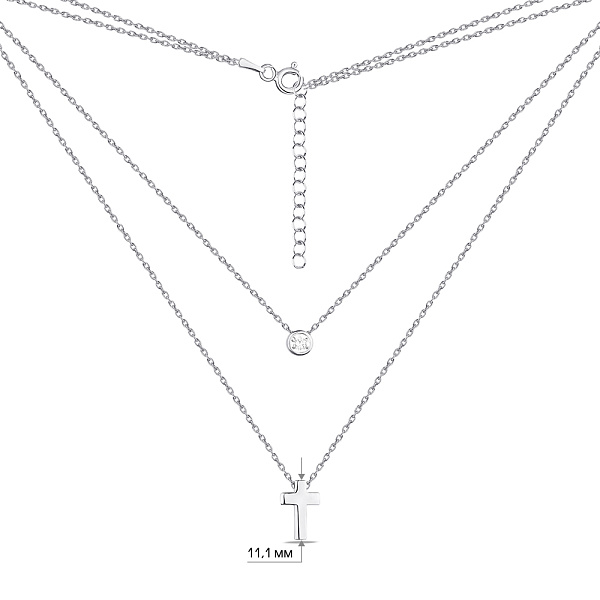 Серебряное колье с фианитом (арт. 7507/1613) – изображение 3
