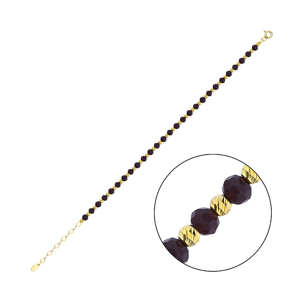 Браслет из серебра с ониксом (арт. 7509/2100жоф) – изображение 1
