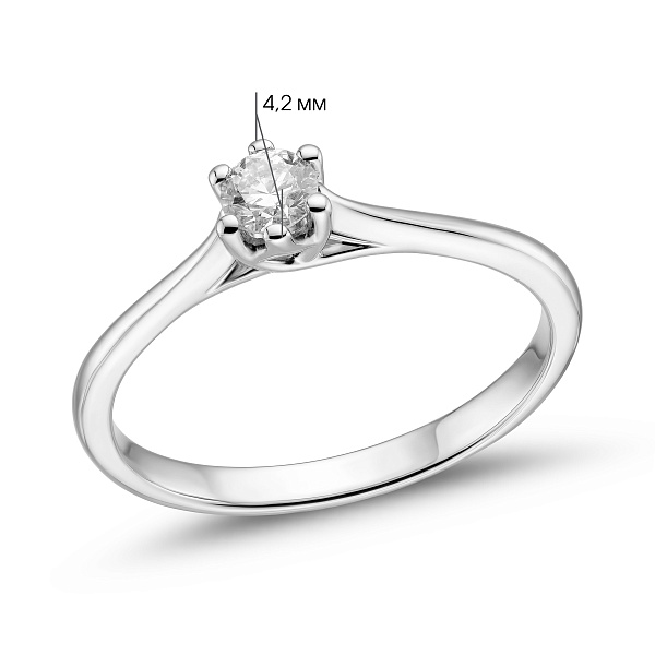 Золота каблучка з діамантом (арт. К341722015б) – зображення 3