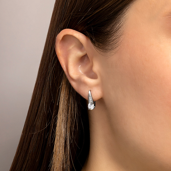 Серебряные серьги с фианитами (арт. 7502/1547С) – изображение 2