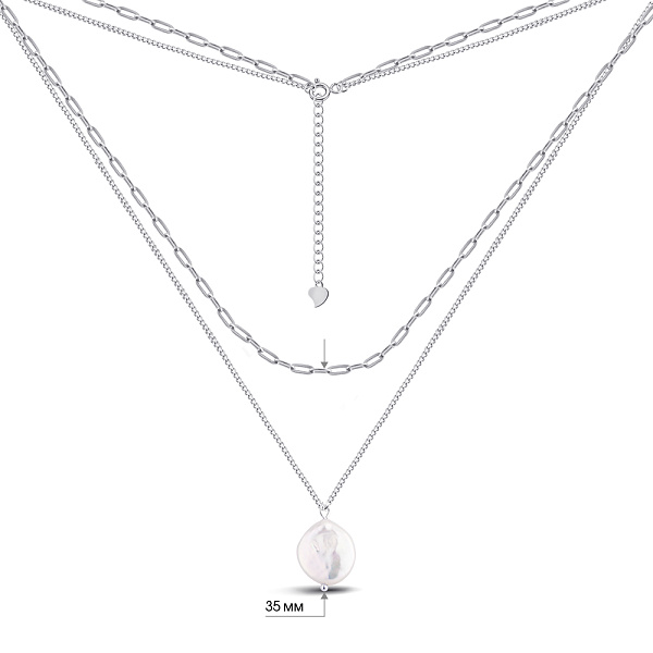 Колье из серебра с жемчугом (арт. 7507/2187134жб) – изображение 3