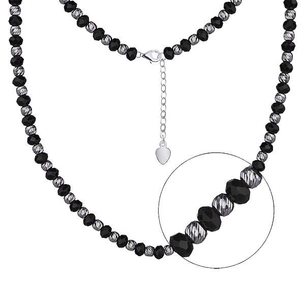 Серебряное колье с ониксом (арт. 7507/928о) – изображение 1