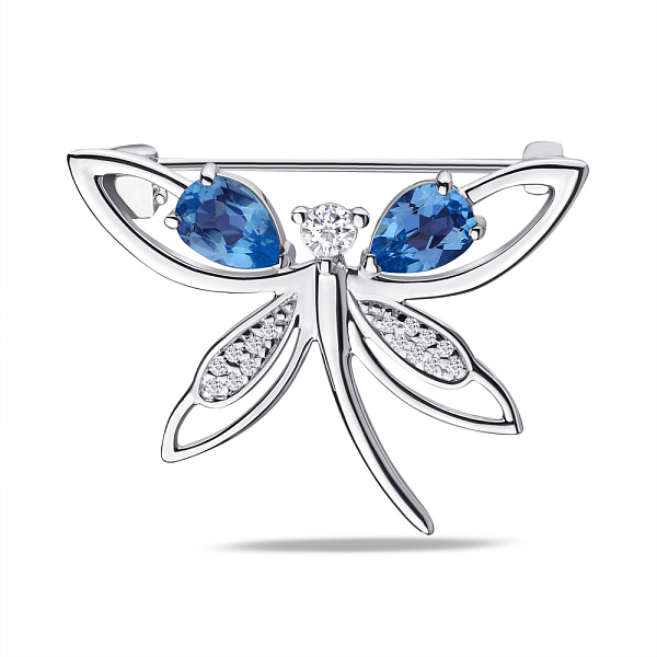 Серебряная брошь Стрекоза (арт. 7505/581Амбп) – изображение 1