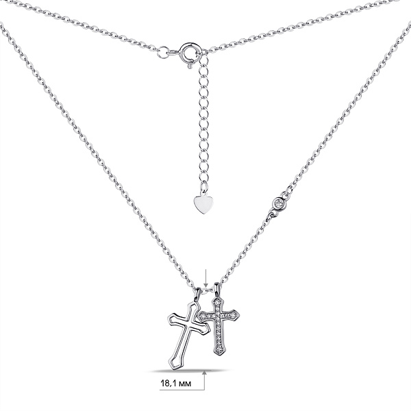 Серебряное колье Крестики с фианитами (арт. 7507/2136) – изображение 3