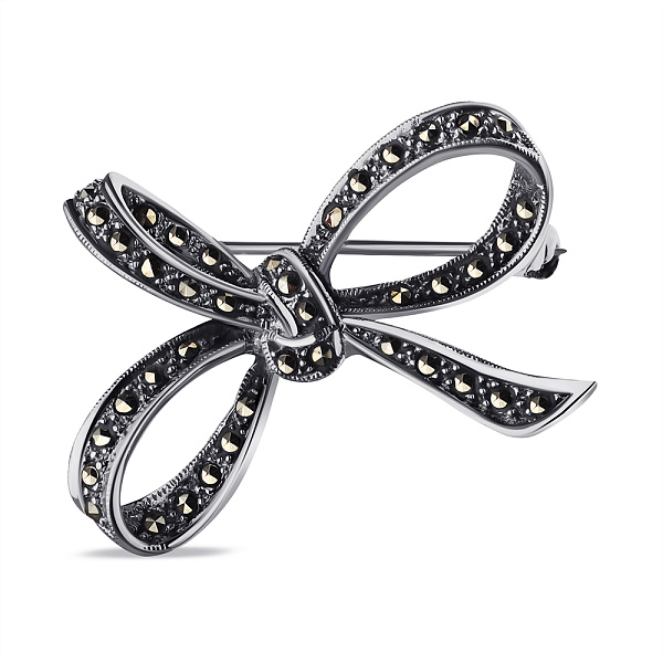 Брошь из серебра с марказитами (арт. 7405/201мрк) – изображение 1