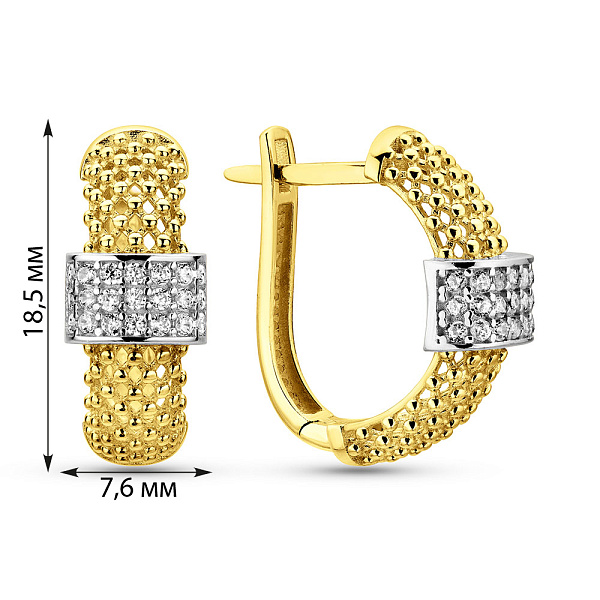 Серьги из желтого золота с фианитами (арт. 1092013жр) – изображение 5
