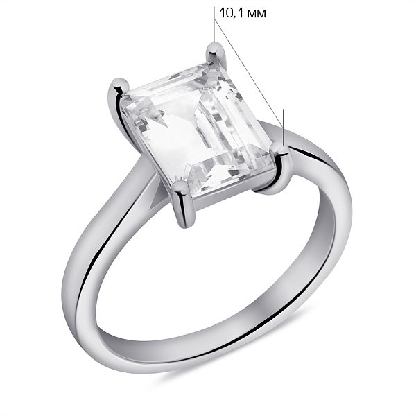 Серебряное кольцо с одним фианитом (арт. 7501/6935) – изображение 2