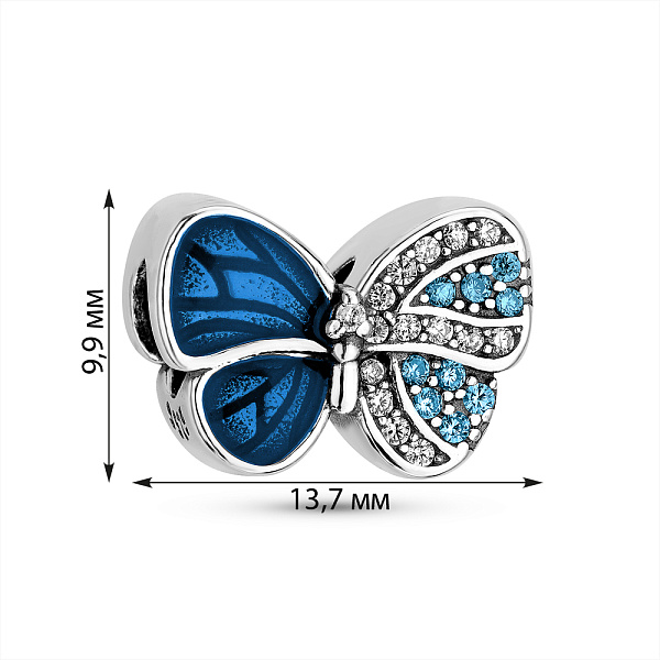 Серебряный шарм Бабочка (арт. 7903/4367ес) – изображение 2