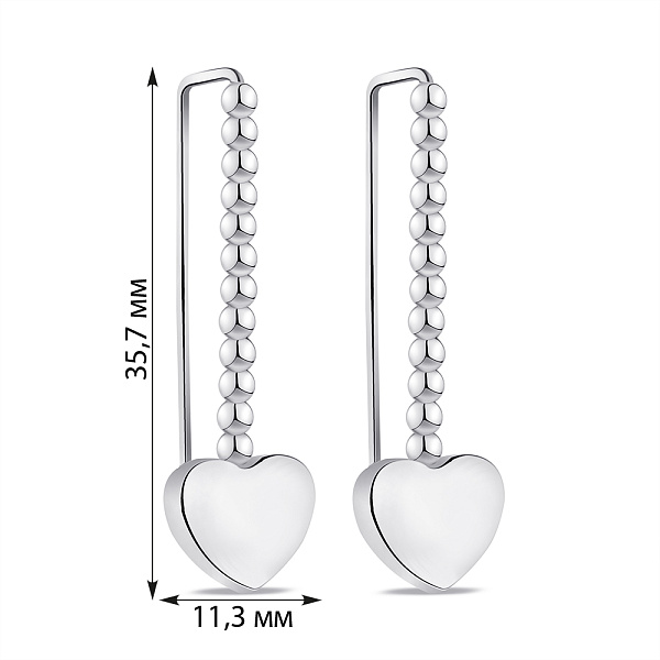 Серебряные серьги Сердце (арт. 7502/4236) – изображение 2