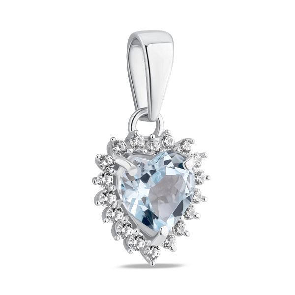 Серебряный подвес Сердце с топазом (арт. 7503/2188476Пг) – изображение 1