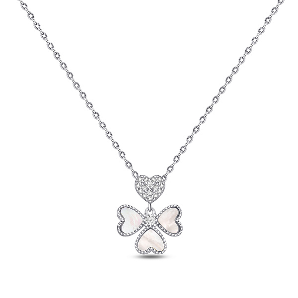 Серебряное колье Сердце с перламутром (арт. 7507/2395п) – изображение 1