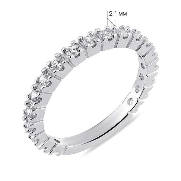 Серебряное кольцо с дорожкой из фианитов (арт. 7501/8001) – изображение 2