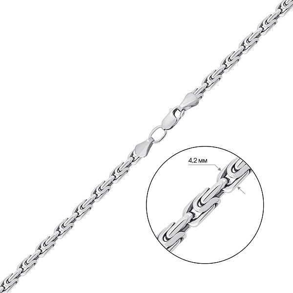 Серебряная цепочка без камней (арт. 03022443ч) – изображение 2