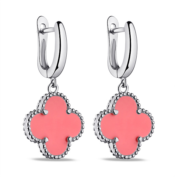 Серебряные серьги Клевер с ониксом (арт. 7502/4265/15ор) – изображение 1