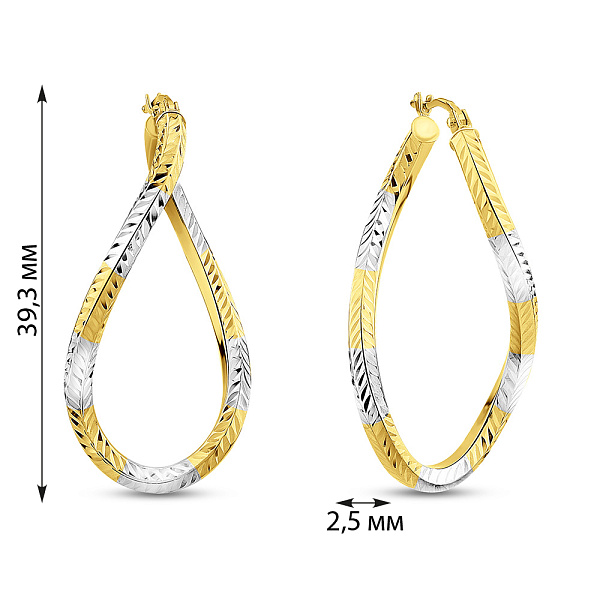 Сережки з жовтого і білого золота (арт. 1091732/35жб) – зображення 3