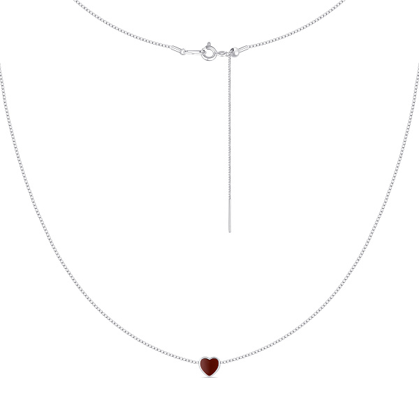 Серебряное колье Сердце с ониксом (арт. 7507/2365ок) – изображение 2
