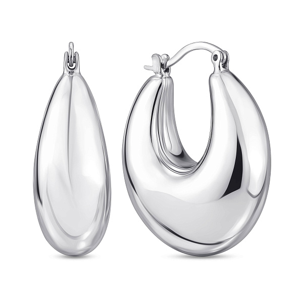 Серебряные серьги без камней (арт. 7502/10124/25) – изображение 1