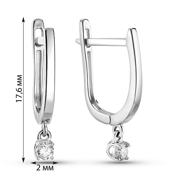 Серьги из белого золота с бриллиантами (арт. С011499010б) – изображение 2
