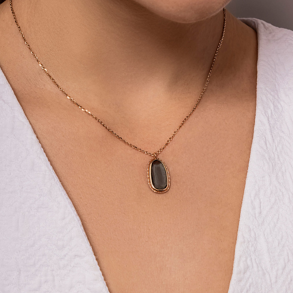 Золотое колье с синим кварцем (арт. 352382Пкс) – изображение 3
