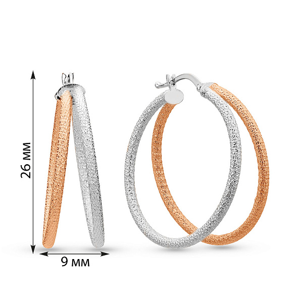 Золотые серьги-кольца без камней (арт. 1091896/25бк) – изображение 3