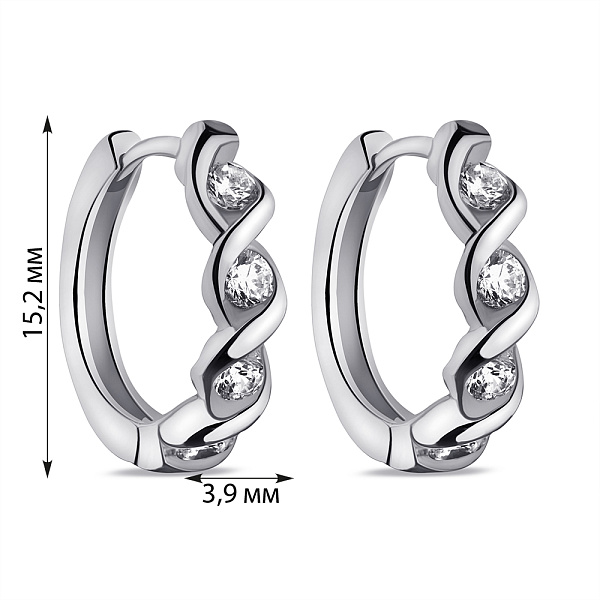 Серебряные серьги с фианитами (арт. 7502/9776/15) – изображение 2