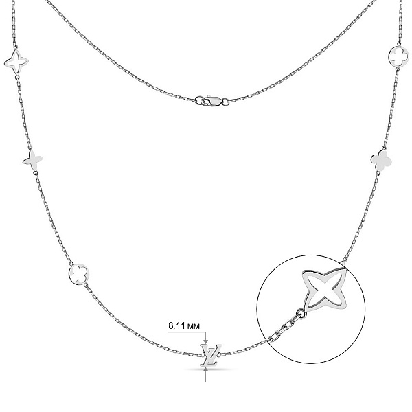 Колье золотое в белом цвете (арт. 351352б) – изображение 2