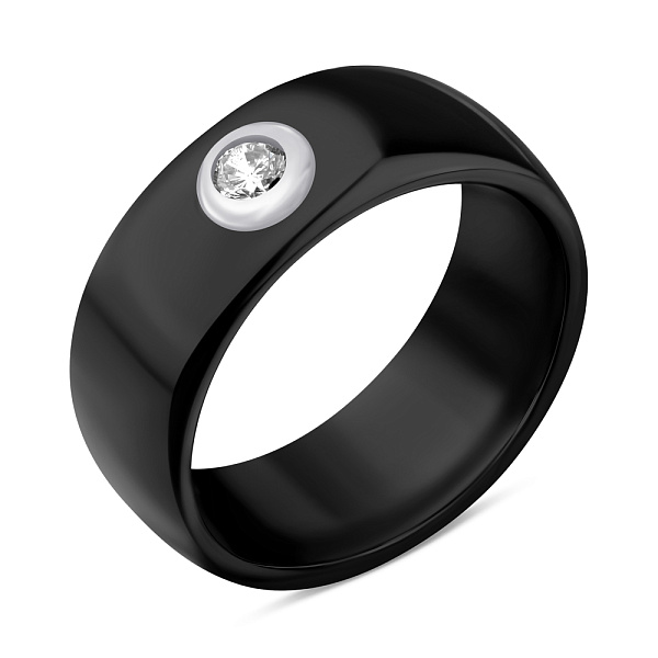 Кольцо из керамики и серебра (арт. 7501/К2ФК/4042-16,5) – изображение 1