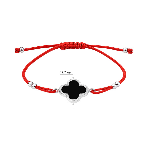 Серебряный браслет с шелковой нитью (арт. 7309/5204/20ко) – изображение 2