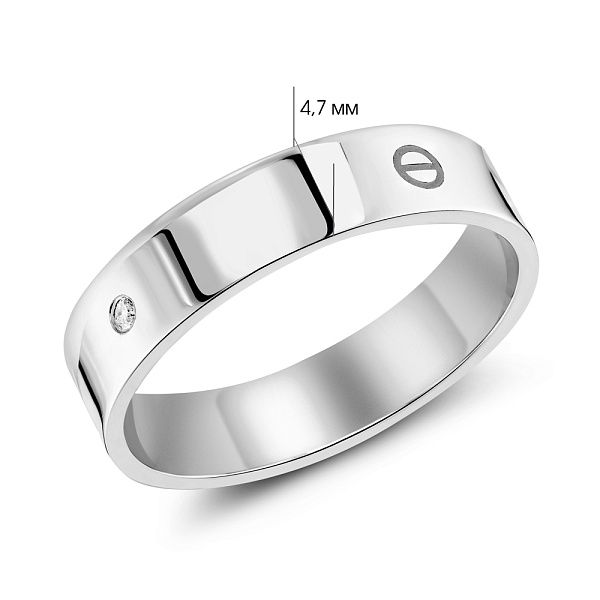 Кольцо из белого золота (арт. 154940б) – изображение 2