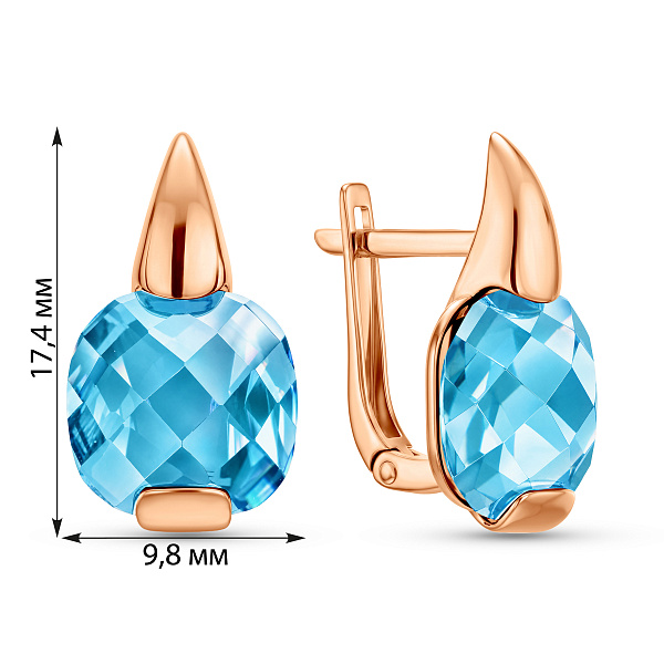 Серьги из красного золота с топазом (арт. 110258Птг) – изображение 2